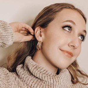 Tri gold hoop earrings